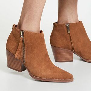 Sam Edelman Walden Brown Suede Leather Ankle Boots Women Size 6 1/2 Fall Winter